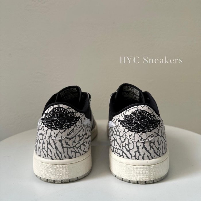 [二手] Nike Jordan 1 Retro Low OG 男象紋爆裂紋水泥低筒喬丹休閒鞋US9 CZ0790-001 (Z1419)