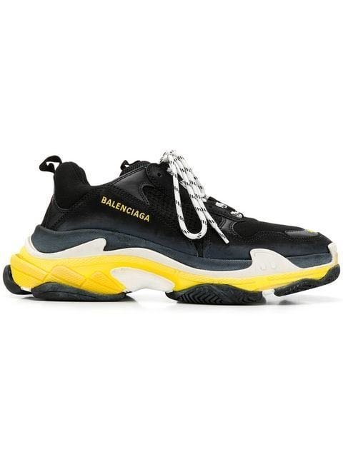 ~The Black Dan Moccani~ [新款] BALENCIAGA Triple S 黃x黑 三疊老爹鞋