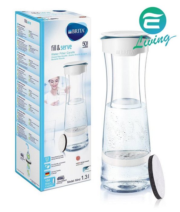 【BRITA 德國】1.3L、FILL&SERVE、濾水杯、隨行杯、環保杯、內含一片濾片，一盒裝【德國原裝進口】藍色