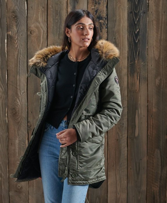 跩狗嚴選 極度乾燥 Superdry 女款 SDL 派克 外套 長版 N3B Parka 風衣 外套 軍綠 防寒 軍裝