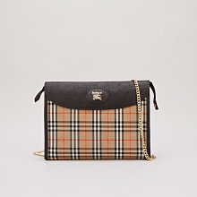 Back to Brown_VB-320 90's Burberry 牛皮與混織經典格紋布面方包古董包