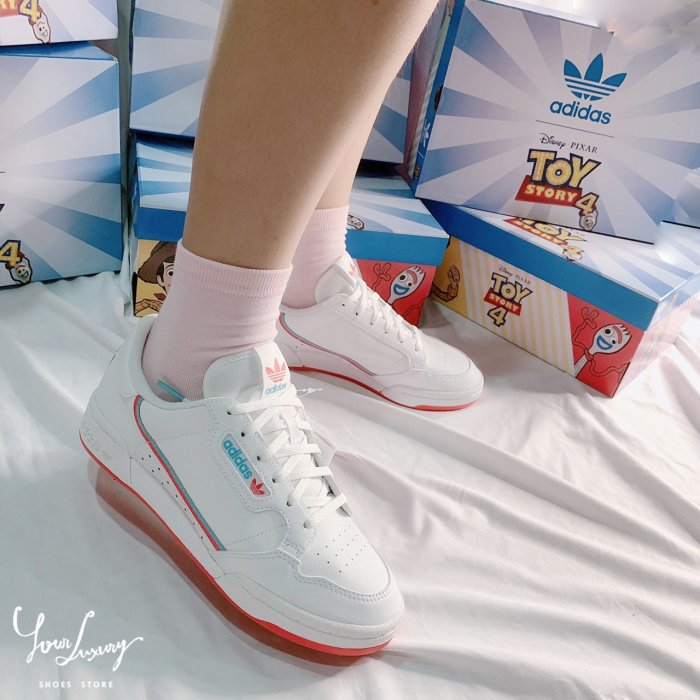 【Luxury】現貨 Adidas Continental 80 X 玩具總動員 叉奇 FORKY 大童 親子鞋 女款