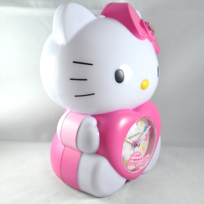 Hello Kitty 正版授權 SANRIO 三麗鷗 小夜燈鬧鐘 有防偽貼紙！JM-E989-KT (免運費送電池)