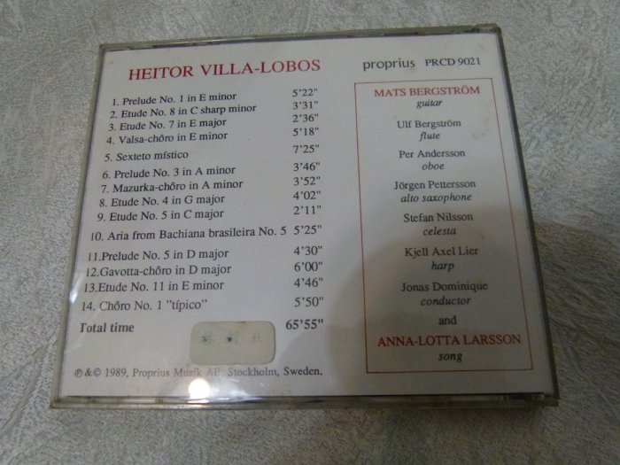 PROPRIUS 瑞典寶碟絕版VILLA-LOBOS  MATS BERGSTROM ,Guitar & friends