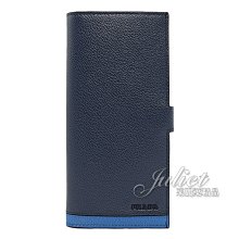 【茱麗葉精品】全新精品 PRADA 專櫃商品 2MV015 浮雕LOGO拼色對開扣式長夾.深藍/藍 預購