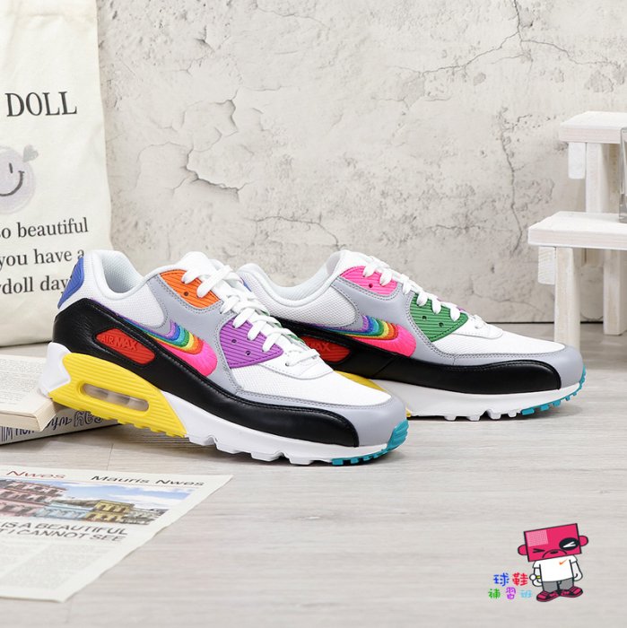 球鞋補習班6折特價NIKE AIR MAX 90 BETRUE RAIBOW 彩虹炫彩男女CJ5482