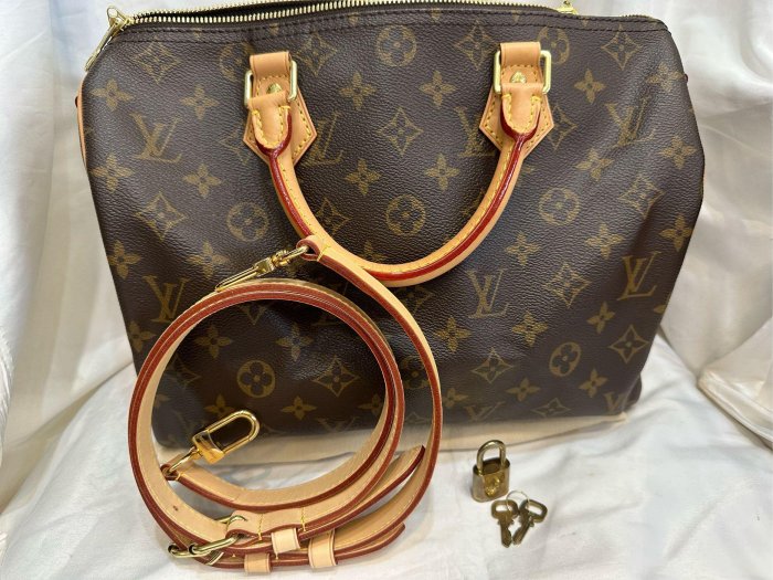 國際精品當舖 LV M41112 經典Monogram SPEEDY 30 手提/斜背波士頓包(附背帶)a6834