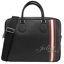 【茱麗葉精品】【全新精品】BALLY 6240411 STAZ 經典條紋拼接牛皮兩用公事包.黑 現貨