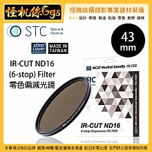 怪機絲 STC 43mm IR-CUT ND16 (6-stop) Filter 零色偏減光鏡 ND鏡 鏡頭 抗靜電