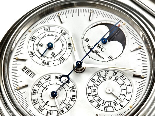 IWC 萬國達文西系列18K白金萬年曆計時腕錶