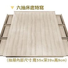 23W【新北蘆洲~嘉利傢俱】萊斯6尺六抽床底-編號 (W080-5) 【W系列商品另有優惠】