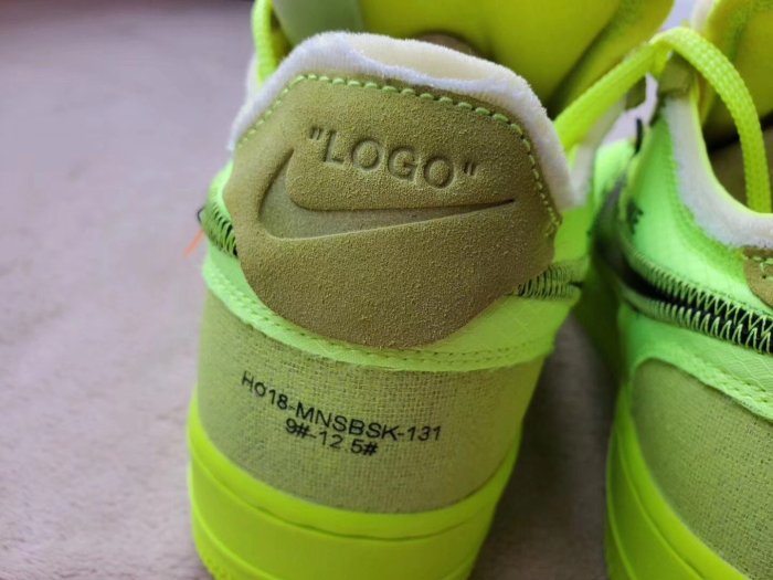 NIKE x OFF-WHITE Air Force 1 Part 2 Volt THE TEN 聯名螢光綠 運動鞋