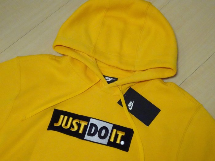 NIKE NSW JDI HOODIE PO FLEECE黃JUST DO IT刺繡LOGO連帽T袖CJ4776-739