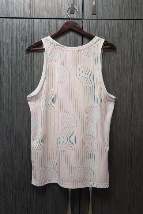 近新正品Adidas愛迪達Warped Stripes tank Top直條紋運動休閒背心M