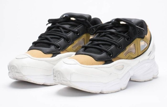 CodE= ADIDAS X RAF SIMONS OZWEEGO III 皮革科技慢跑鞋(卡其白黑