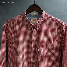 CA 美國品牌 LEVI'S 格紋 純棉 長袖襯衫 L號 一元標無底價Q393