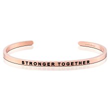 MANTRABAND 美國悄悄話手環 Stronger Together 在一起會更強大 玫瑰金手環