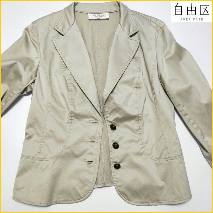日本二手衣✈️自由區 彈性薄外套 日本製 女M號 休閒外套 ONWARD 樫山 自由区 OL外套 長袖外套 AF603O