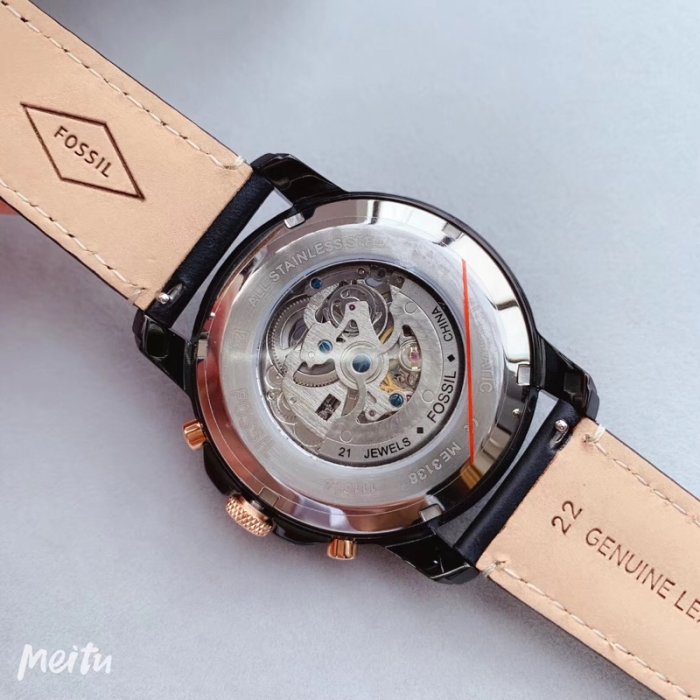 熱銷特惠 【FOSSIL 富思】Grant Automatic 鏤空機械錶-黑44mm ME3138明星同款 大牌手錶 經典爆款