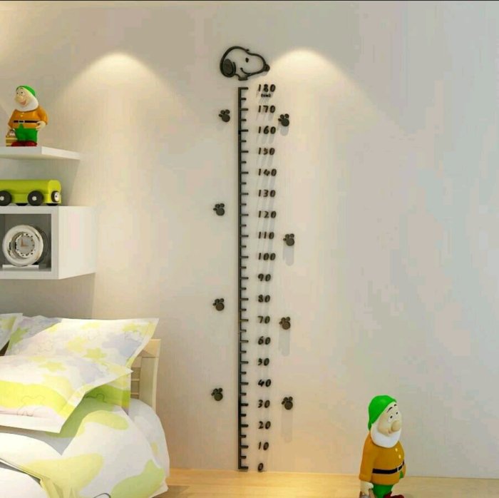 史努比 身高貼量高尺3d立體壁貼兒童房臥室床頭貼畫壓克力