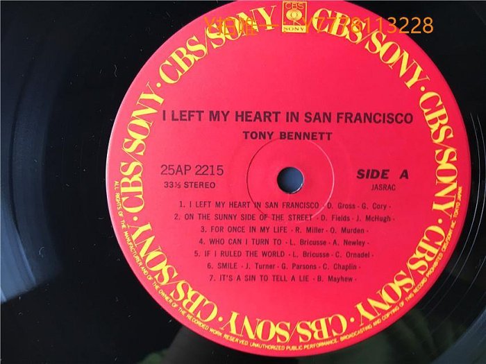 黑膠唱片Left My Heart In San Francisco Tony Bennett Great  J版黑膠L