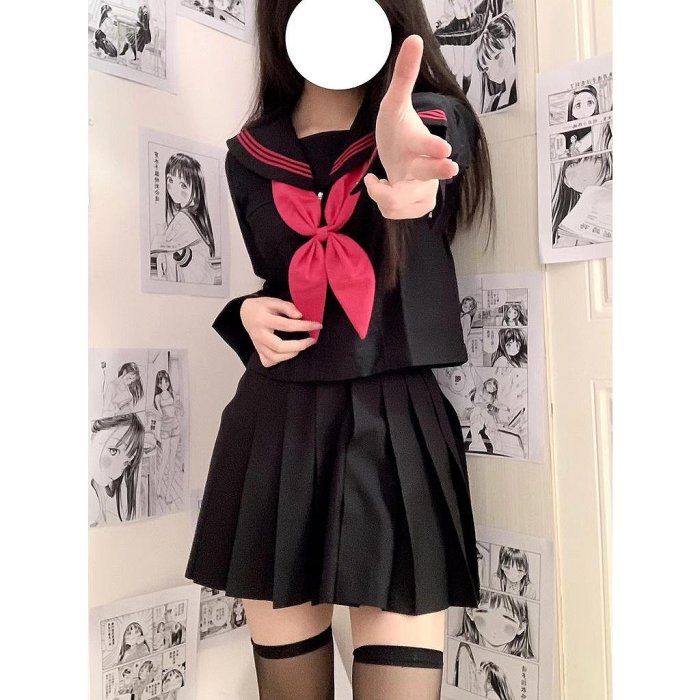 制服 百褶裙 國中校服套裝 領結  短裙 蝴蝶結 領帶 角色扮演