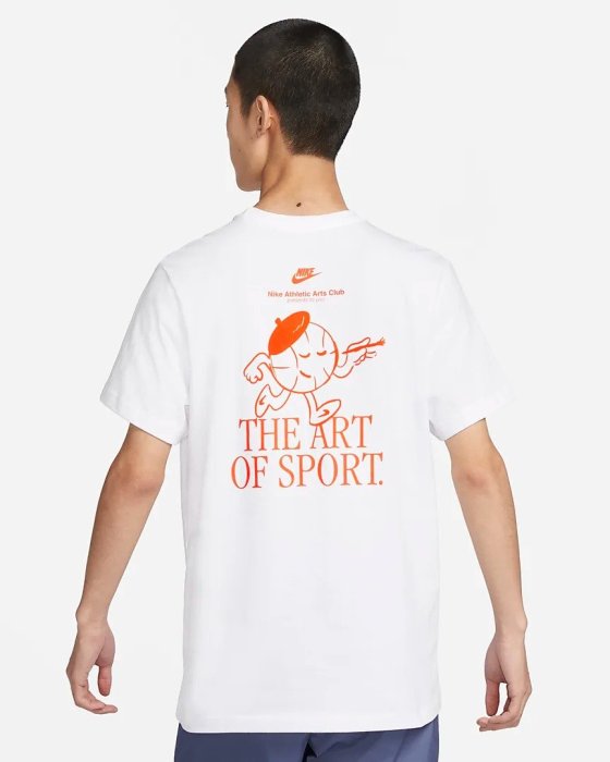 南🔥2023 4月 NIKE Sportswear 短袖上衣 短T 印花 插畫 文字 男款 白橘 FB9799-100