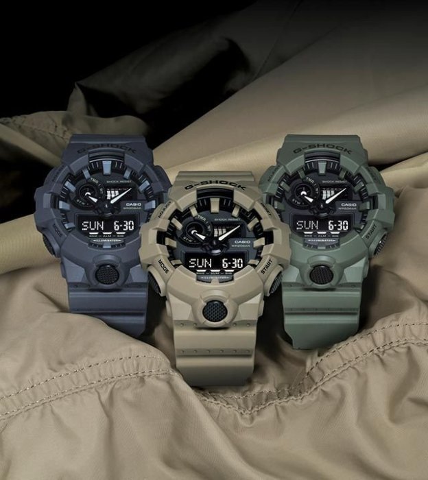 【金台鐘錶】CASIO 卡西歐 G-SHOCK  (棕褐色) 軍用夾克常見的色系 GA-700UC-5A