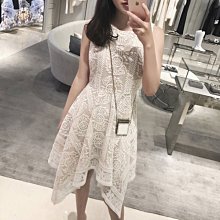 [ ohya梨花 ] =韓國帶回=2017新款名媛穿搭不規則仙氣質顯瘦蕾絲拼接連身裙小洋裝
