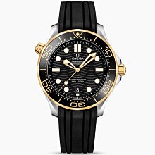 OMEGA 210.22.42.20.01.001 歐米茄 手錶 42mm 海馬300 黃金錶殼 黑面盤 膠錶帶
