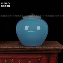 INPHIC-景德鎮陶瓷器 陶瓷圓形藍色顏色釉儲物罐 家飾擺件廚房裝飾_S2540C