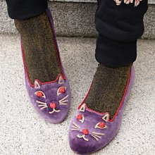 Charlotte Olympia Kitty Studs slipper 貓咪鞋 紫絨 現貨