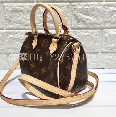 Louis Vuitton NANO SPEEDY MINI HL MONOGRAM STRAP Brown Leather Cloth  ref.398274 - Joli Closet