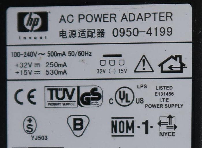 HP AC ADAPTER 電源供應器/變壓器/電源線(0950-4199)32V 250mA