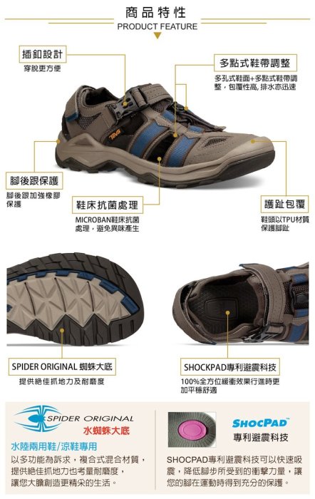 TEVA M OMNIUM 2 護趾水陸機能涼鞋 Q彈避震 登山健行 防滑耐磨 原廠旗艦版 TV1019180