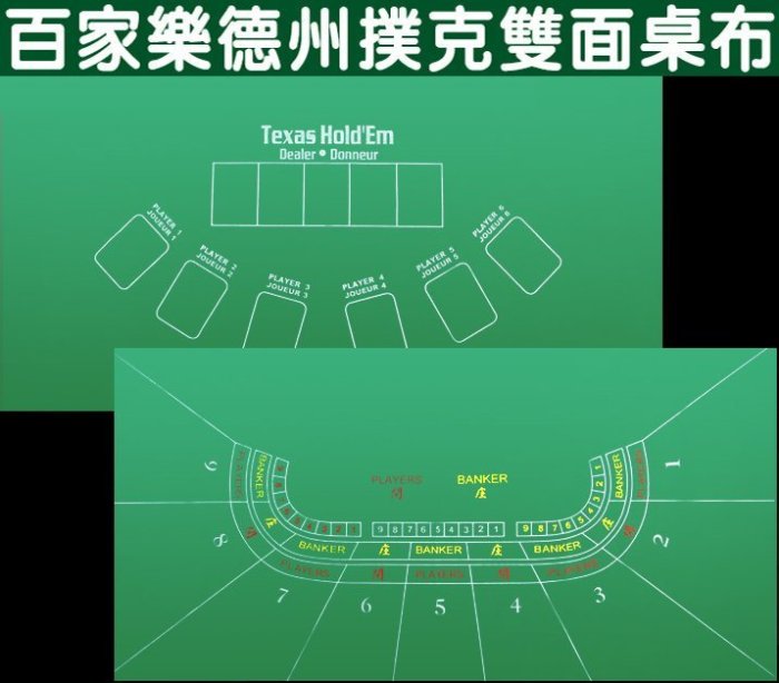 德州撲克 百家樂 雙面 桌布 桌墊 好收納 絨布 180x90cm