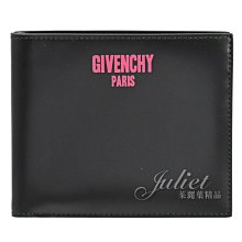 【茱麗葉精品】全新精品  Givenchy 紀梵希經典LOGO印花小牛皮八卡短夾.黑 現貨