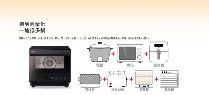 【裕成電器‧詢價超優惠】國際蒸氣烘烤爐 NU-SC180B另售NB-DT52 NN-BS1700 NN-BS807 國際