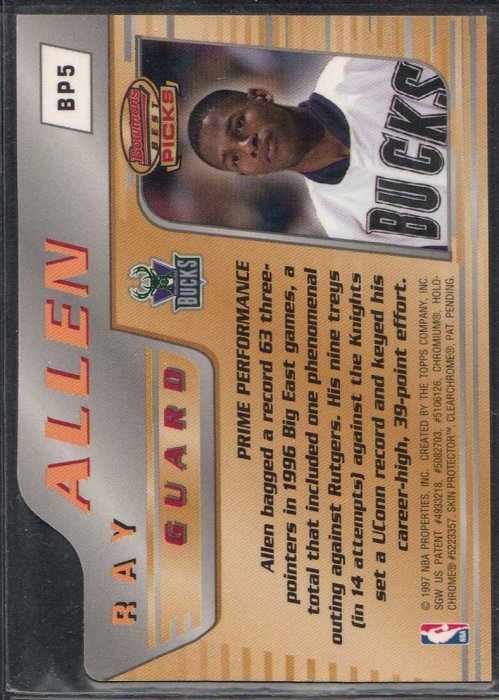 96-97 BOWMAN'S BEST PICKS #BP5 RAY ALLEN