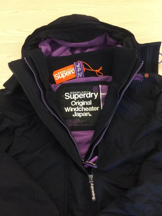 Superdry 極度乾燥 深藍/紫字 現貨 防風 外套 夾克 全新真品