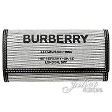 【茱麗葉精品】全新精品 BURBERRY 專櫃商品 8044349 HALTON 帆布拼接翻蓋釦式長夾.黑/咖 預購