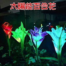 【珍愛頌】N631 七彩變化 太陽能百合花 仿真花 假花 花園燈 園藝燈 裝飾燈 景觀燈 地插燈 草坪燈 庭園燈 庭院燈