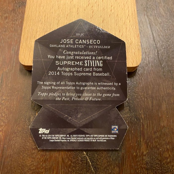 2014 Topps Supreme Styling 荷西·坎塞柯 Jose Canseco Auto #27/45 親簽 棒球卡