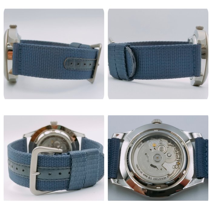 【SEIKO】SEIKO 精工 盾牌5號 藍面自動 不銹鋼帆布錶帶 7S36-03J0 經典錶款
