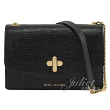 【茱麗葉精品】【全新精品 優惠中】MARC JACOBS 馬克賈伯 金屬十字旋鎖釦斜背鍊帶包.黑 現貨