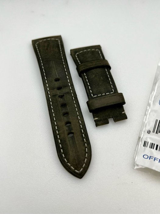 【原裝】沛納海  Panerai 黑色 尺寸: 27mm 收 22mm ASSOLUTAMENTE皮革錶帶 小牛皮