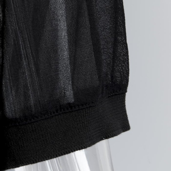 義大利品牌EXCURSION黑色素面網紗短袖上衣 義大利製