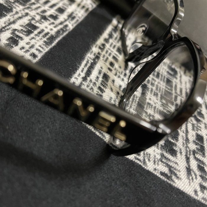 Chanel 眼鏡 大框 金字 logo 方框 平光 眼鏡  印花眼鏡布 5408A   人稱小臉素顏神器