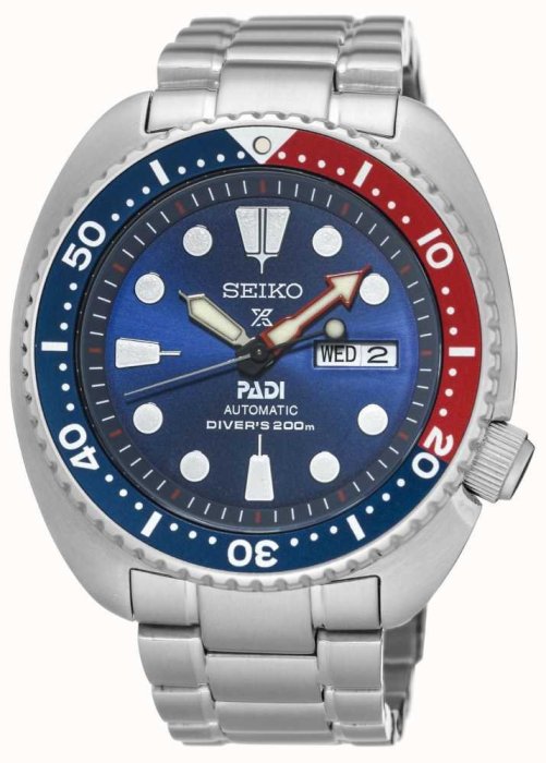 【金台鐘錶】SEIKO精工PROSPEX系列PADI聯名限量潛水機械錶(紅藍百事圈鮑魚) SRPA21K1