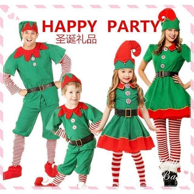 【小點點】兒童聖誕裝 聖誕衣服兒童 小孩 聖誕裝 聖誕上衣兒童 聖誕節表演服兒童服裝男女童成人裝扮表演服幼兒園衣服綠色精靈